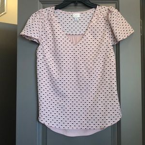Pink capped sleeve blouse